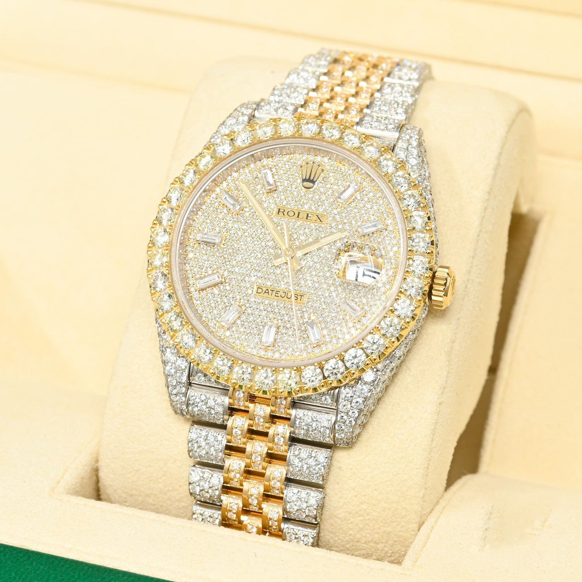 Rolex Datejust 41mm - 2 Tons Full Honeycomb Baguette