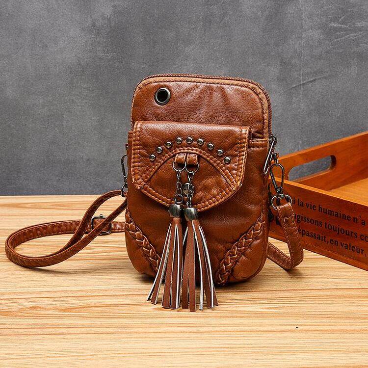 Bolsa crossbody impermeável feminina estilo retrô com z de alta capacidade
