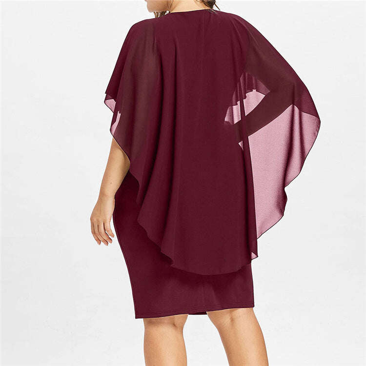 2022 Модерна бродирана рокля с V-образно деколте, голяма едноцветна ежедневна рокля