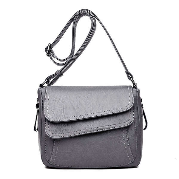 Bolsa de ombro sólida feminina Bolsa de ombro casual com vários slots