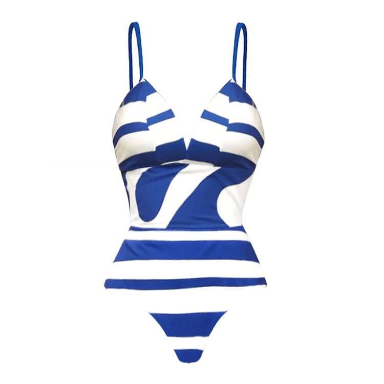 2025 New Striped one-piece Swimsuit Set