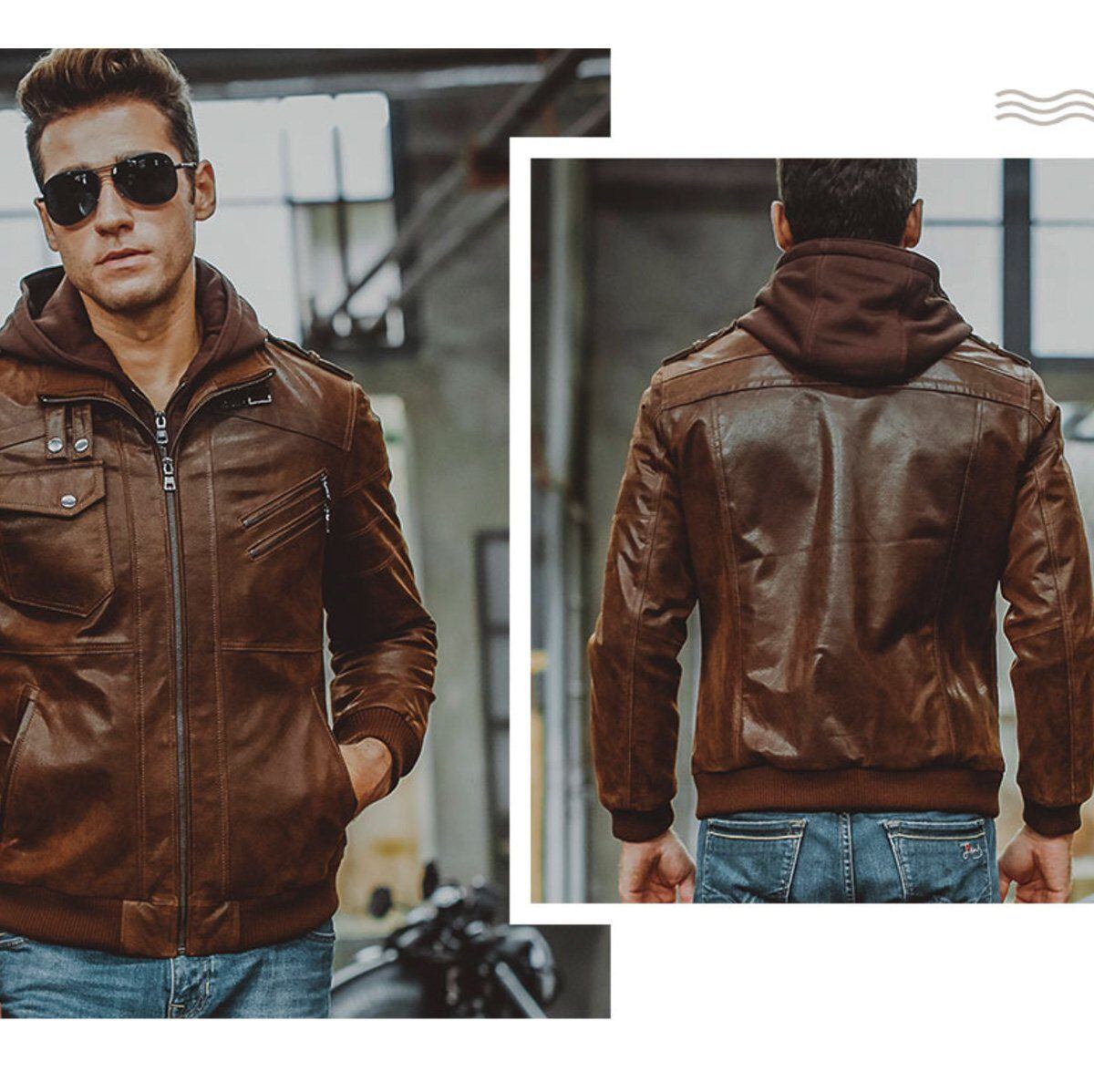 Denzell Outwear Jaqueta de couro Tornado