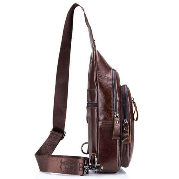Męskie torby na klatkę piersiową Torby z prawdziwej skóry Crossbody Torba na ramię