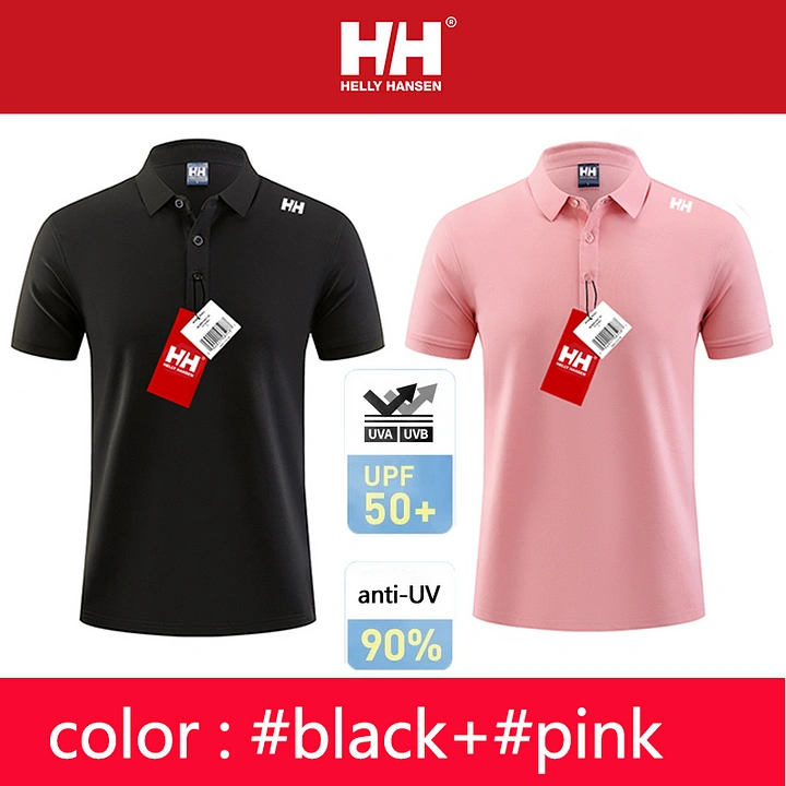 Camisa polo masculina Helly Hansen, resistente a UV, respirável, que absorve a umidade (pacote com 2)