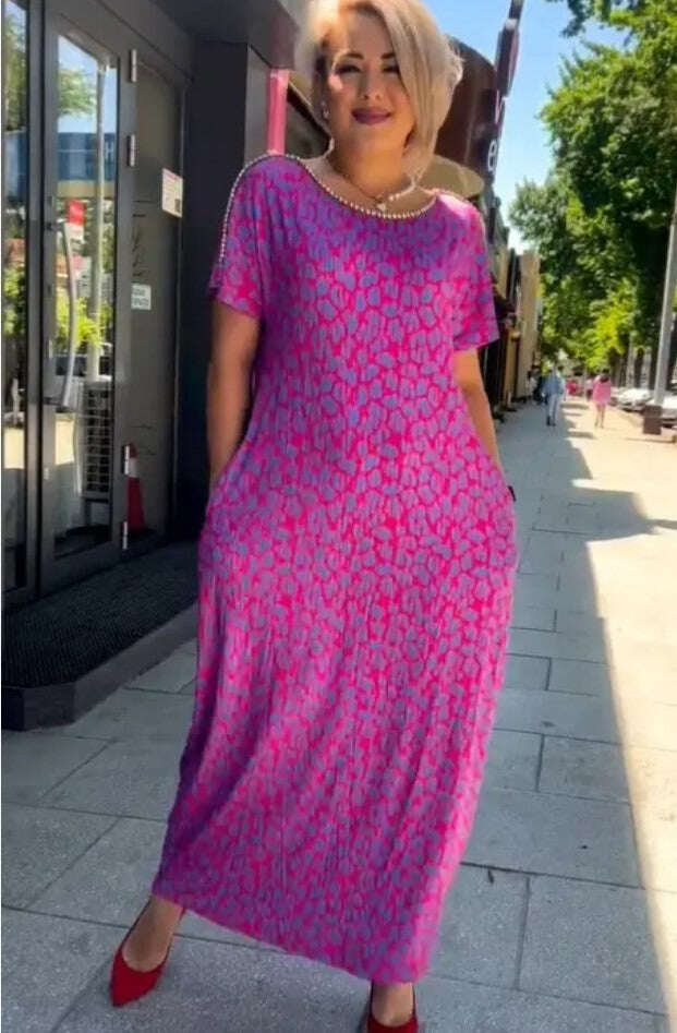 💃 em 2024 vestido elegante com estampa plus size
