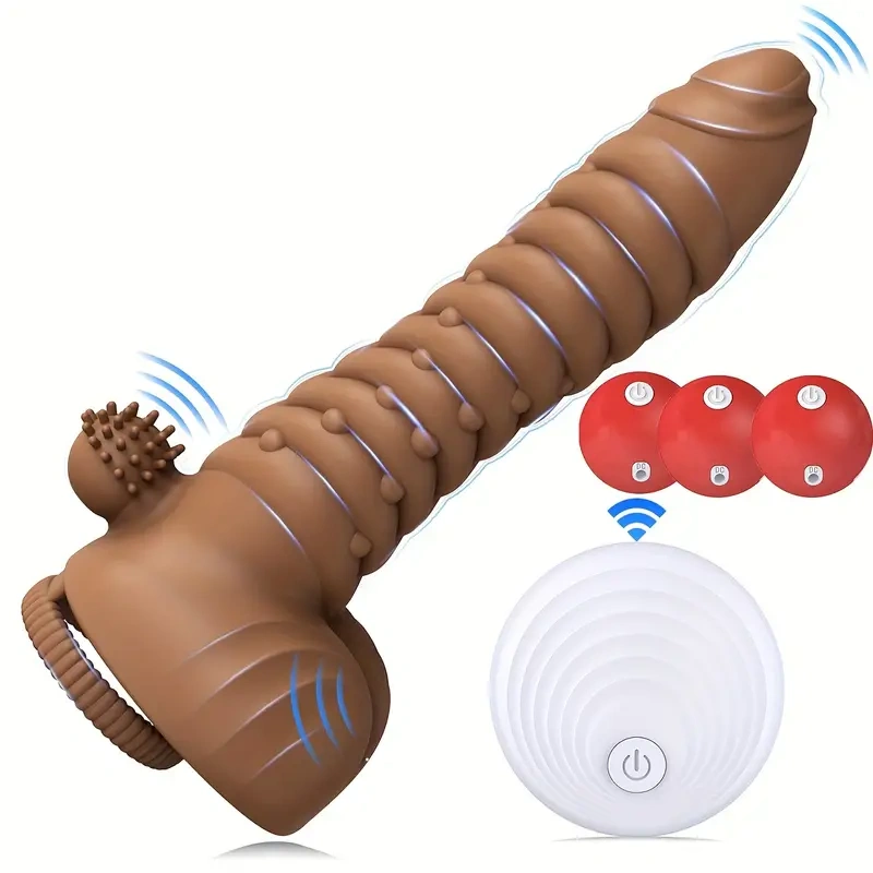 🔥🔥Промоция на нов продукт за 2024 г.😍-🎁🎁Презерватив за пенис с електрическо вибриращо дистанционно управление