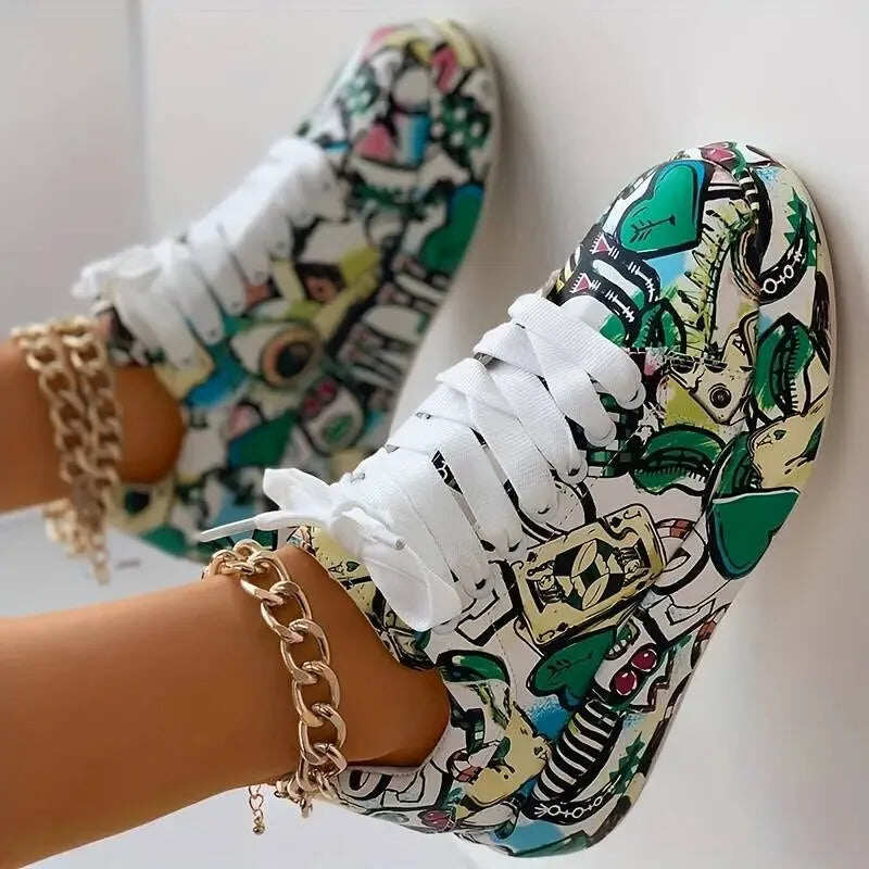 Niskie grafitowe damskie sznurowane buty na platformie na co dzień