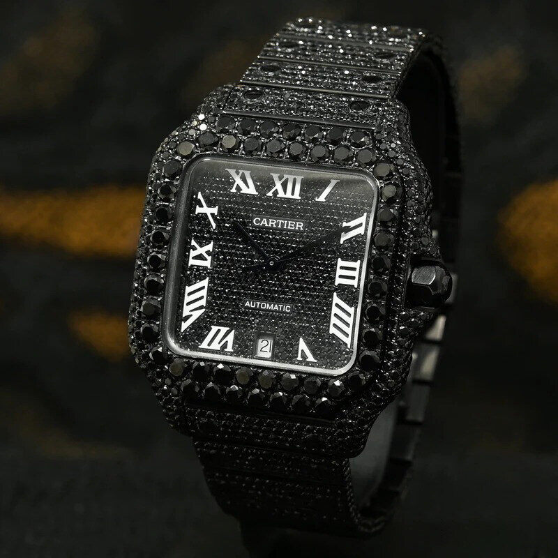 40mm Cartier Santos 100 XL - Czarny Diament