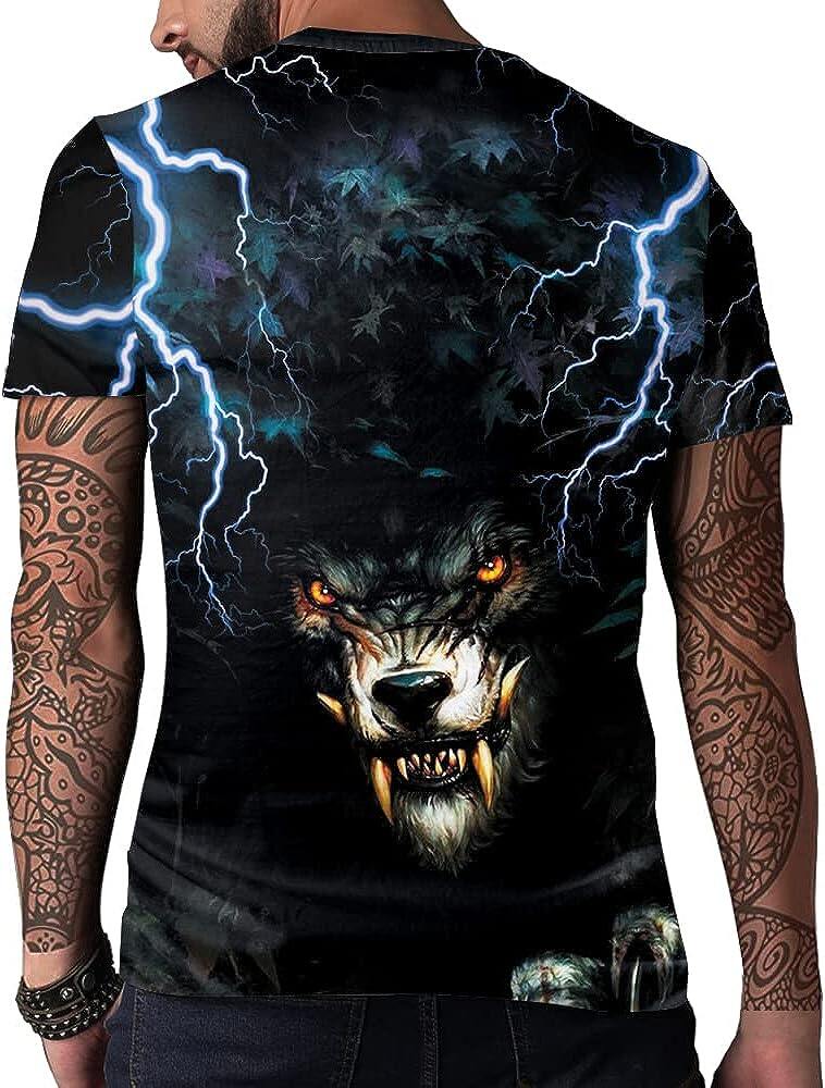 Men's 3D Print Skull T-Shirt 3D Creative Print Short Sleeve T-Shirt Casual Round Neck Novelty Street Fashion Tees Shirt