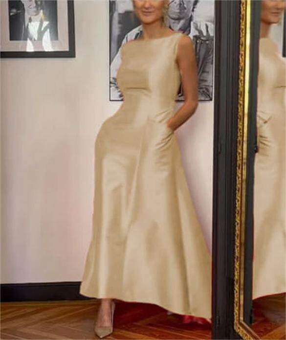 Monochromatyczna elegancka suknia wieczorowa 2023