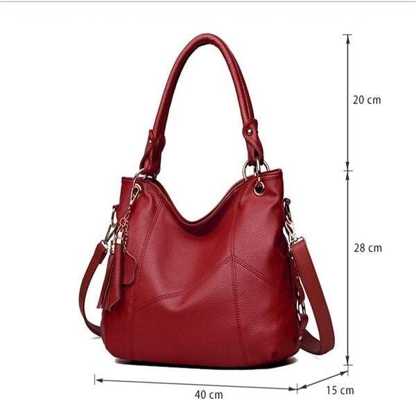 Nova bolsa de ombro de couro PU de grande capacidade