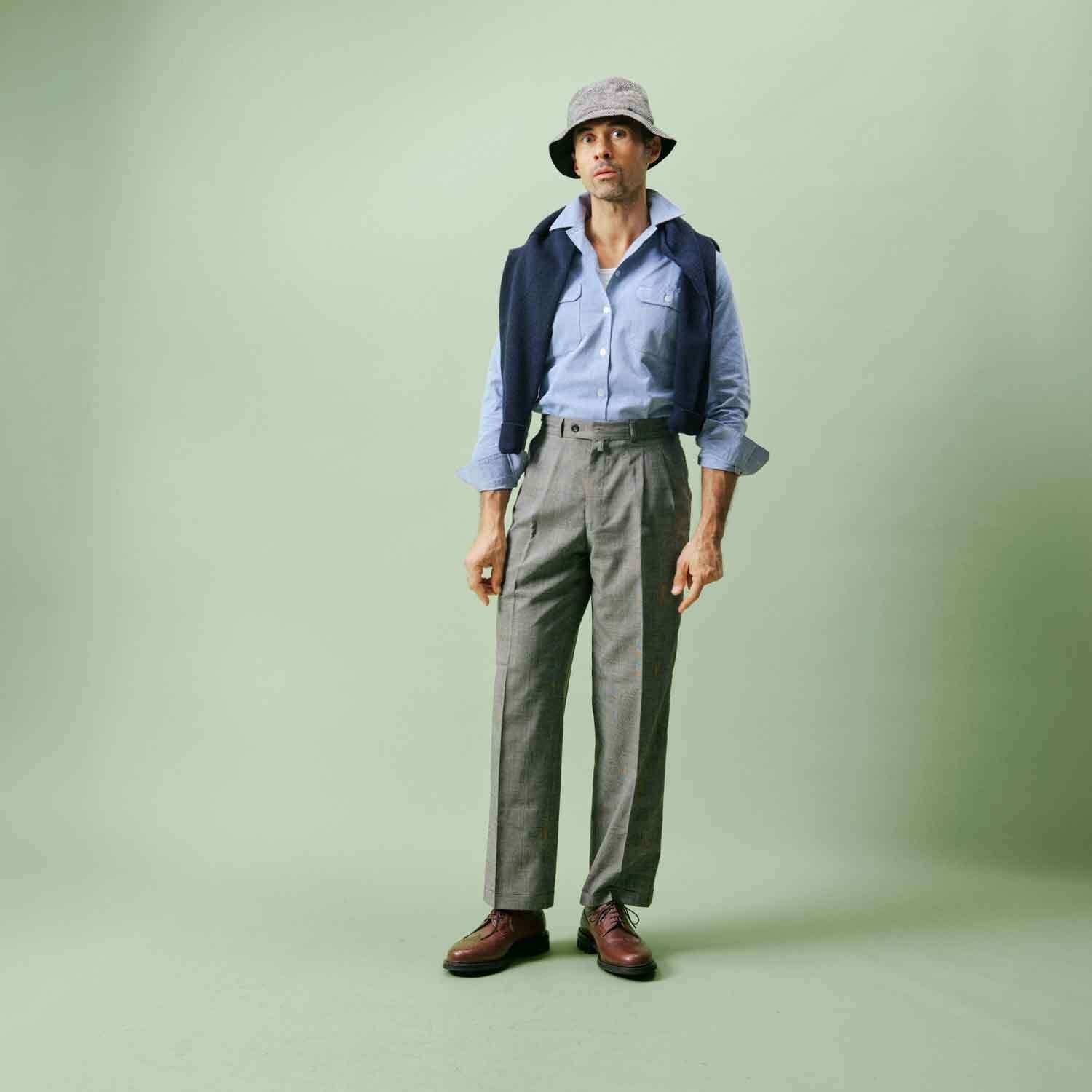 Brogues - Sapatos derby de couro granulado tricolor