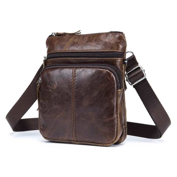Męska skórzana mała torba listonoszka Crossbody