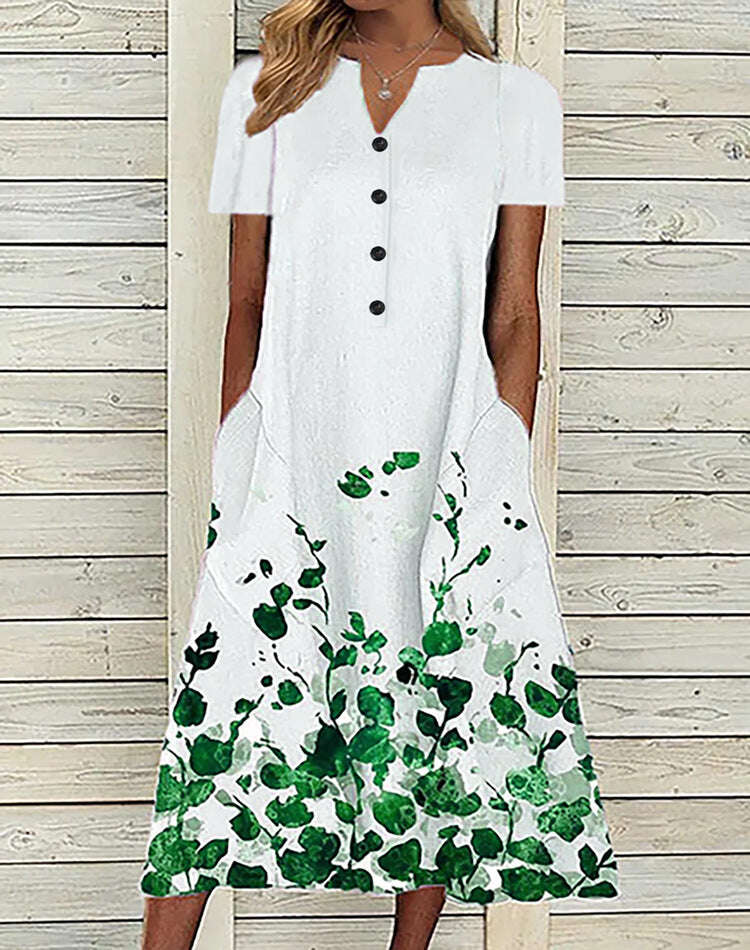 Letní volné šaty s výstřihem do V