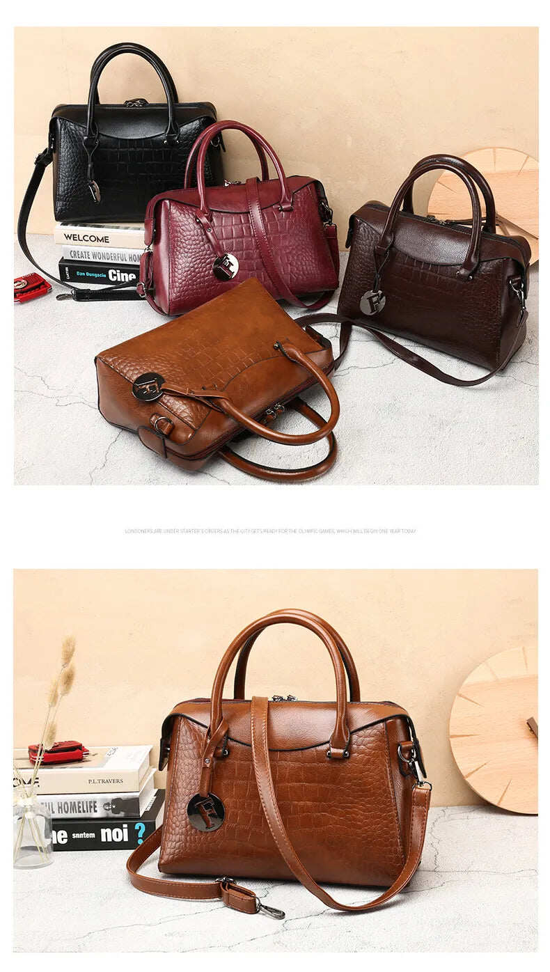 Novo Saco grande em relevo bolsa de ombro feminina com ombro inclinado