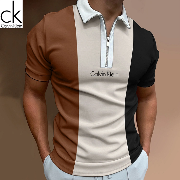 Calvin Klein ® Kontrastowa kolorowa swobodna koszulka polo , 2 sztuki
