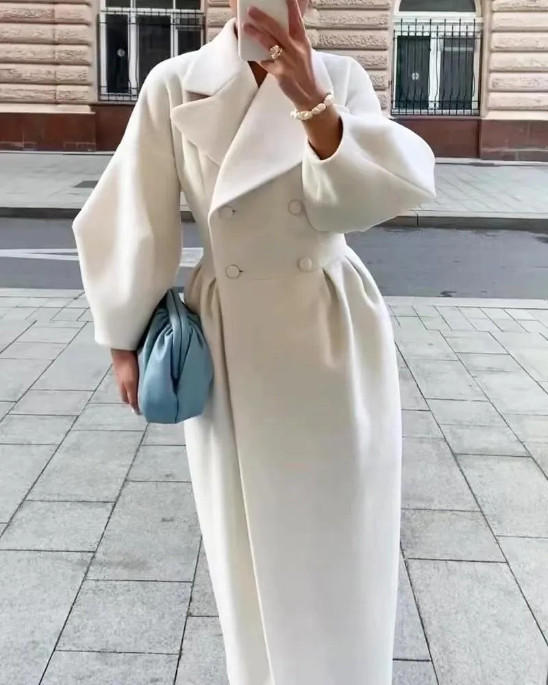 💕NOVO VESTIDO DE MALHA EUROPEU E AMERICANO OUTONO E INVERNO COM MANGA RETRO E ETIQUETA GRANDE.