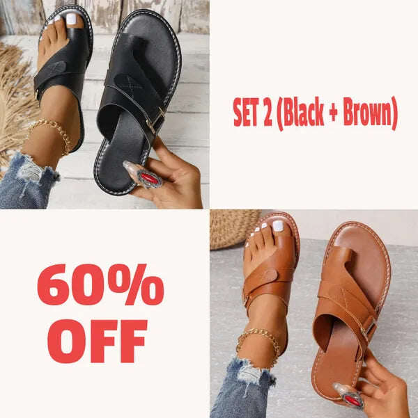 🔥 Promoção de último dia com 60% OFF 🔥 Sandálias ortopédicas leves confeccionadas em couro premium