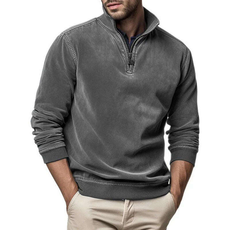 M-4XL🔥Moletom com capuz vintage com zíper masculino
