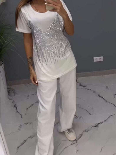 Conjunto de duas peças Hot Diamond casual top