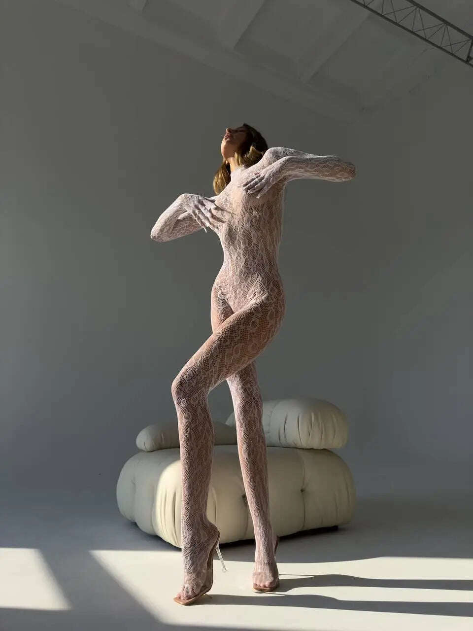 Bodystocking de malha de leopardo