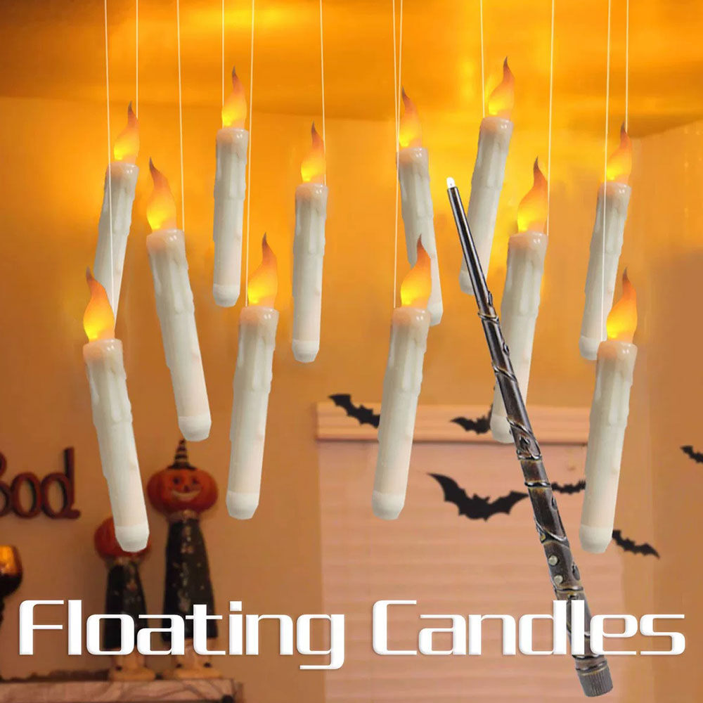 🕯️Velas flutuantes com controle remoto de varinha