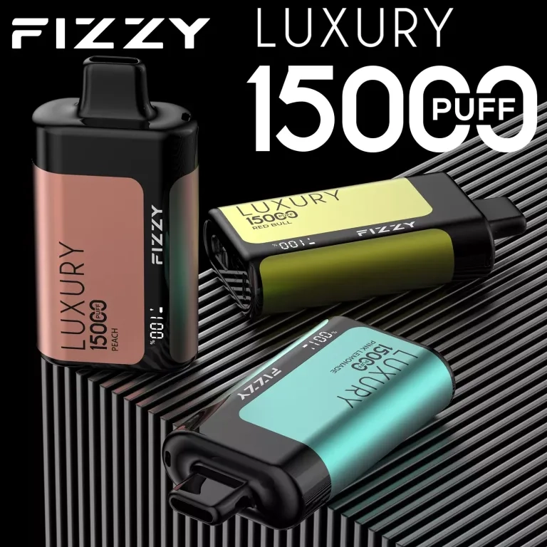 Fizzy Luxury 15000 Puffs LCD Screen Rechargeable Disposable Vapes Peach_2
