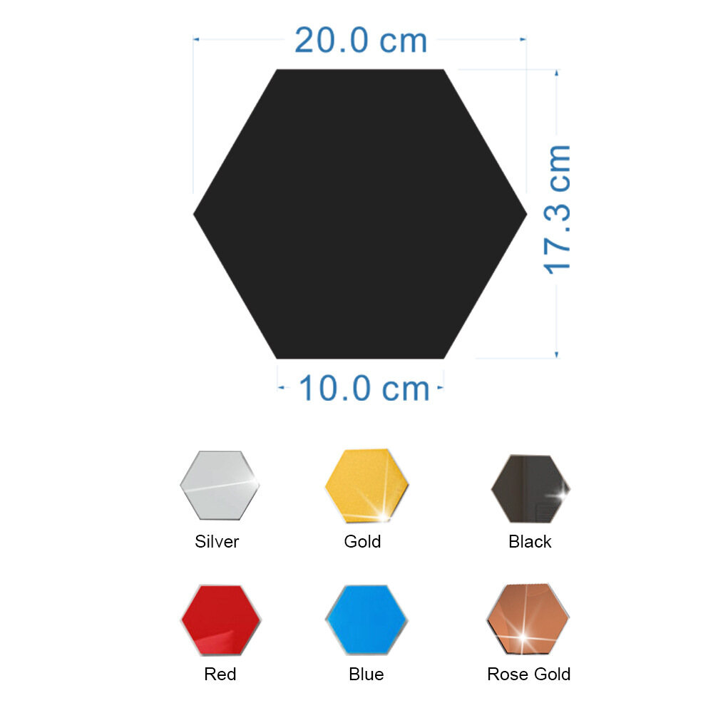 Adesivos de parede espelhados acrílicos hexagonais tridimensionais DIY adesivos de parede autoadesivos decoração de casa adesivos de parede de fundo