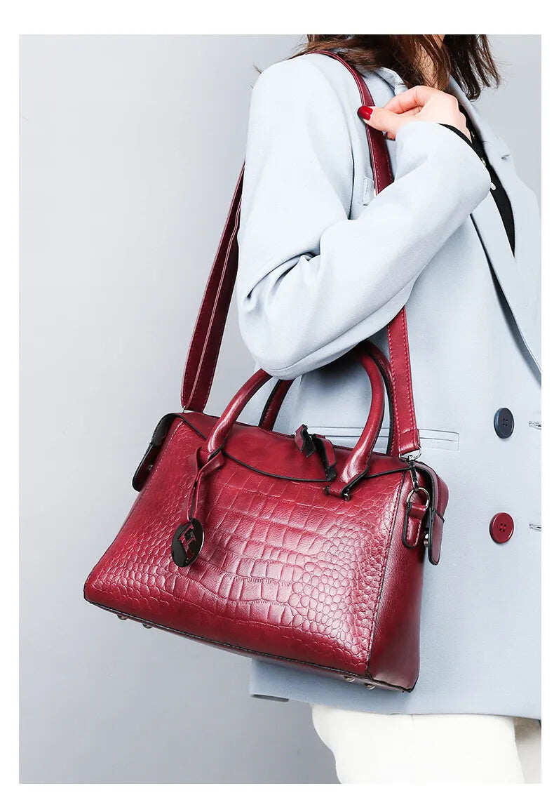 Novo Saco grande em relevo bolsa de ombro feminina com ombro inclinado