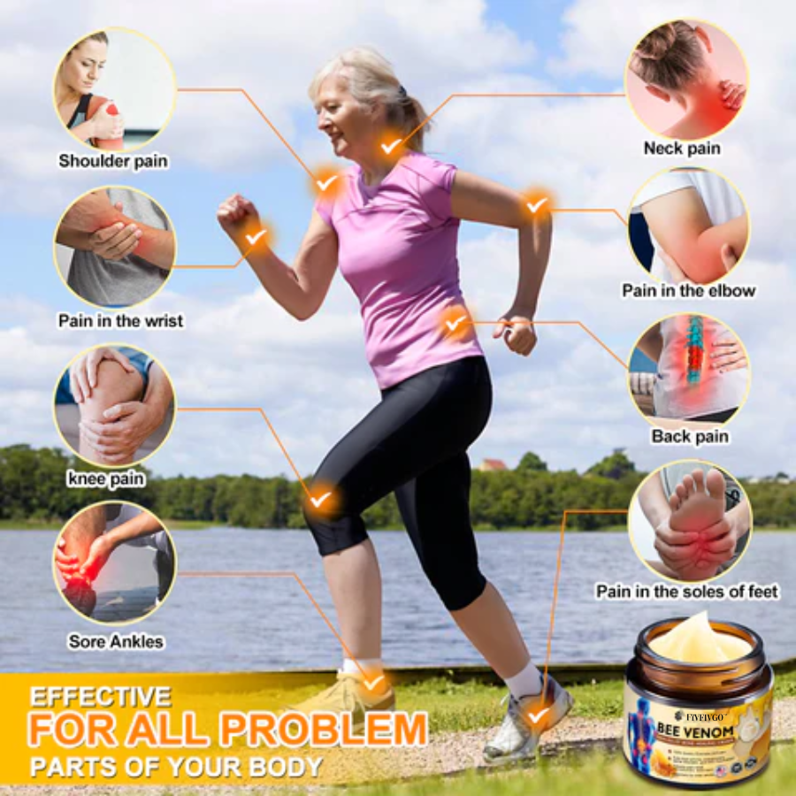 Fivfivgo™ Bee Venom Instant Ultra Strength Pain Relief Therapy Cream (Elimina a dor para artrite, dores musculares, nas costas, joelhos, costas, ombros, quadris, pulsos, mãos)