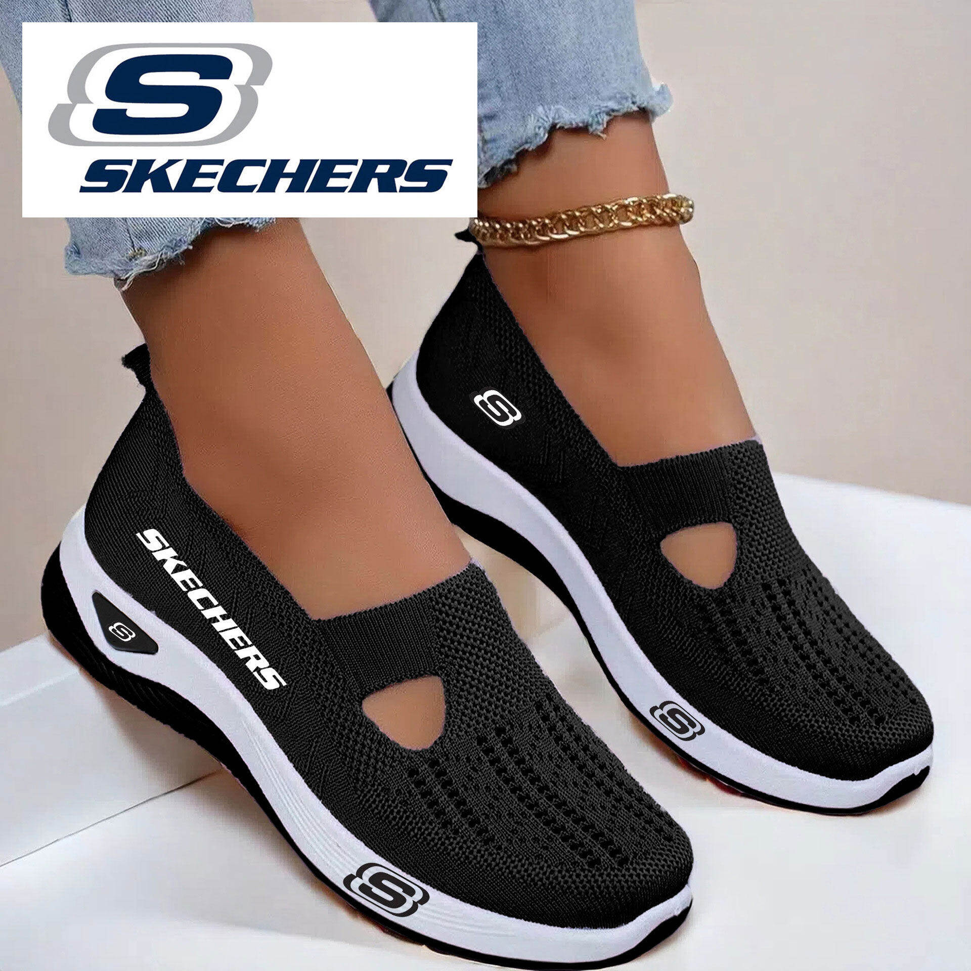 SKECHERS® Melhor calçado ortopédico para massagem feminina em 2025 #SK01