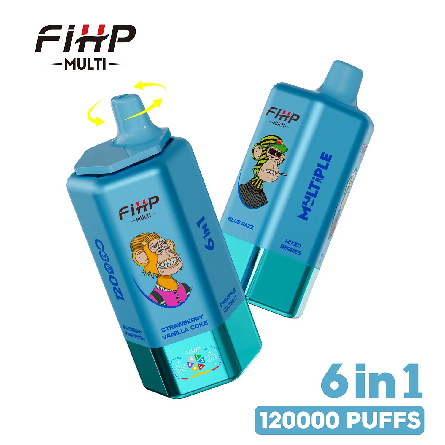 Fihp 120K Big Puffs 6 Flavors in 1 Adjust Vape