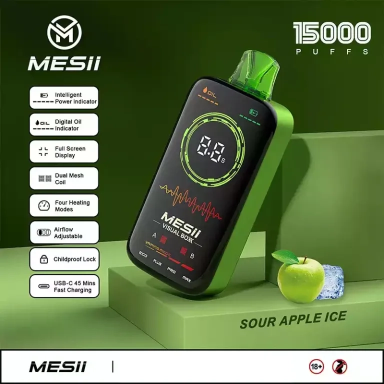 Mesii visual boxx 16000 puffs teljes képernyős kijelző eldobható vape tömeges vásárlás nagykereskedelmi