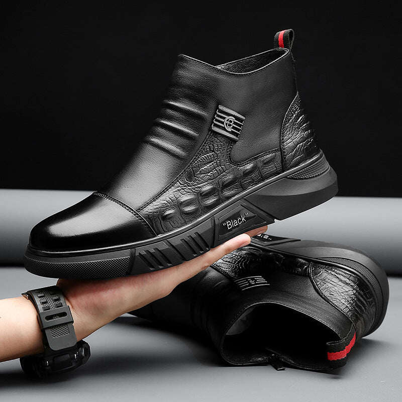 Botas Martin de couro legítimo italianas feitas à mão com zíper