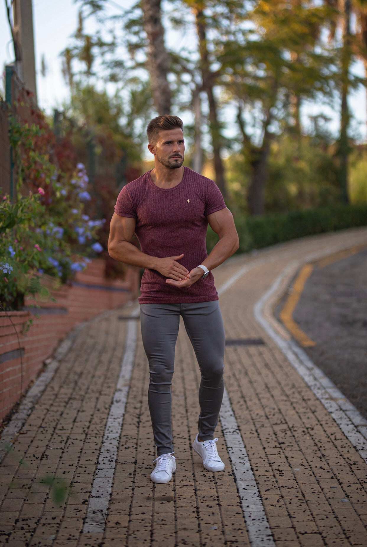 Slim Stretch Slate Grey Sateen Trousers - FSH521