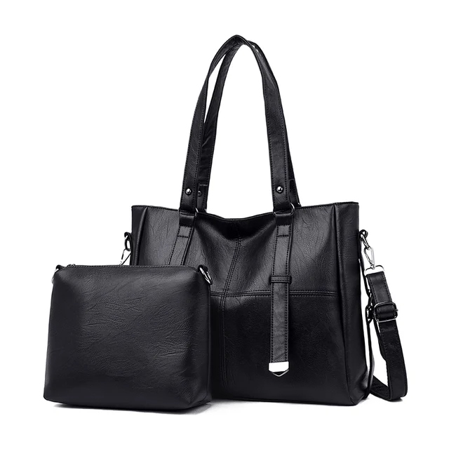 BOLSA FEMININA ESPAÇOSA FEITA DE COURO ECOLÓGICO MACIO + MOCHILA DE PRESENTE!