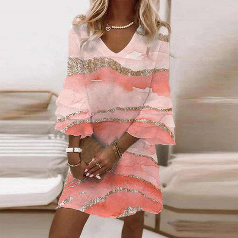 Ежедневна рокля с мраморен принт