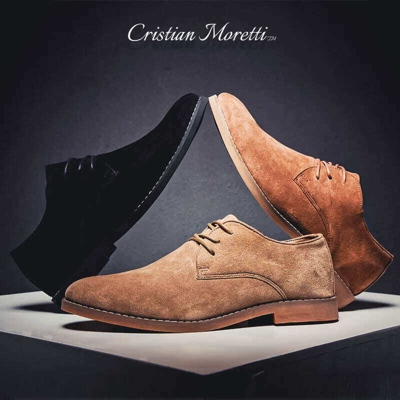 Oxfords de couro camurça genuíno BrooklynTM