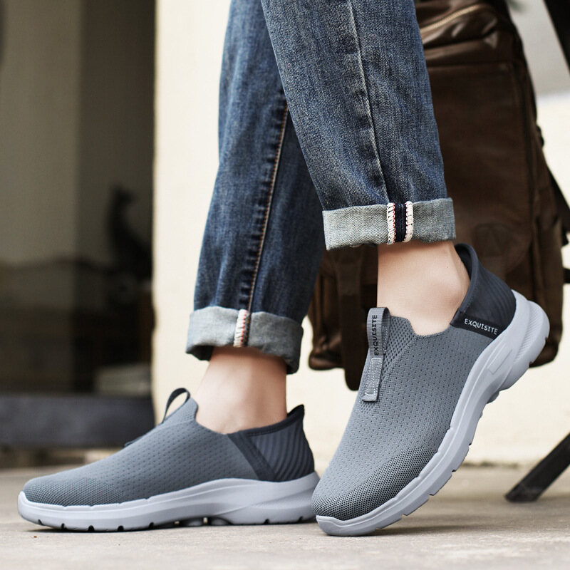 Tênis de caminhada ortopédico masculino para fascite plantar, tênis de caminhada para amortecimento extra e suporte de arco