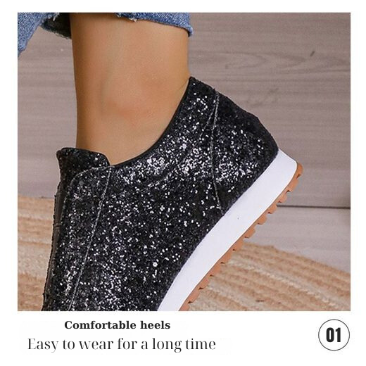 🔥Promoção de Natal com 60% de desconto em tênis da moda com elástico e brilho cintilante