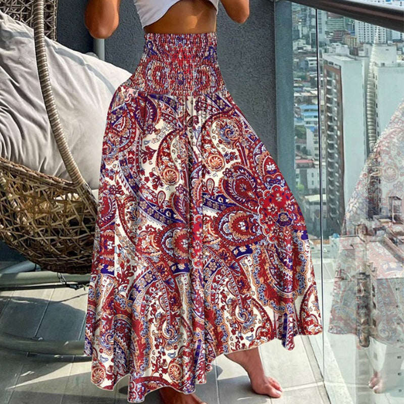 2025 nova saia floral casual fashion com meio corpo