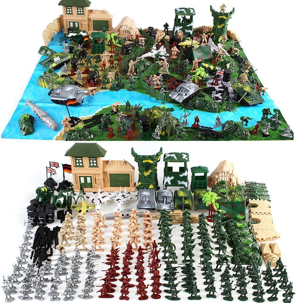 Cp-Tree Enorme Jogo de Campo de Batalha Simulado 300 Peças Conjunto de Base Militar Terno Conjunto de Jogo Militar