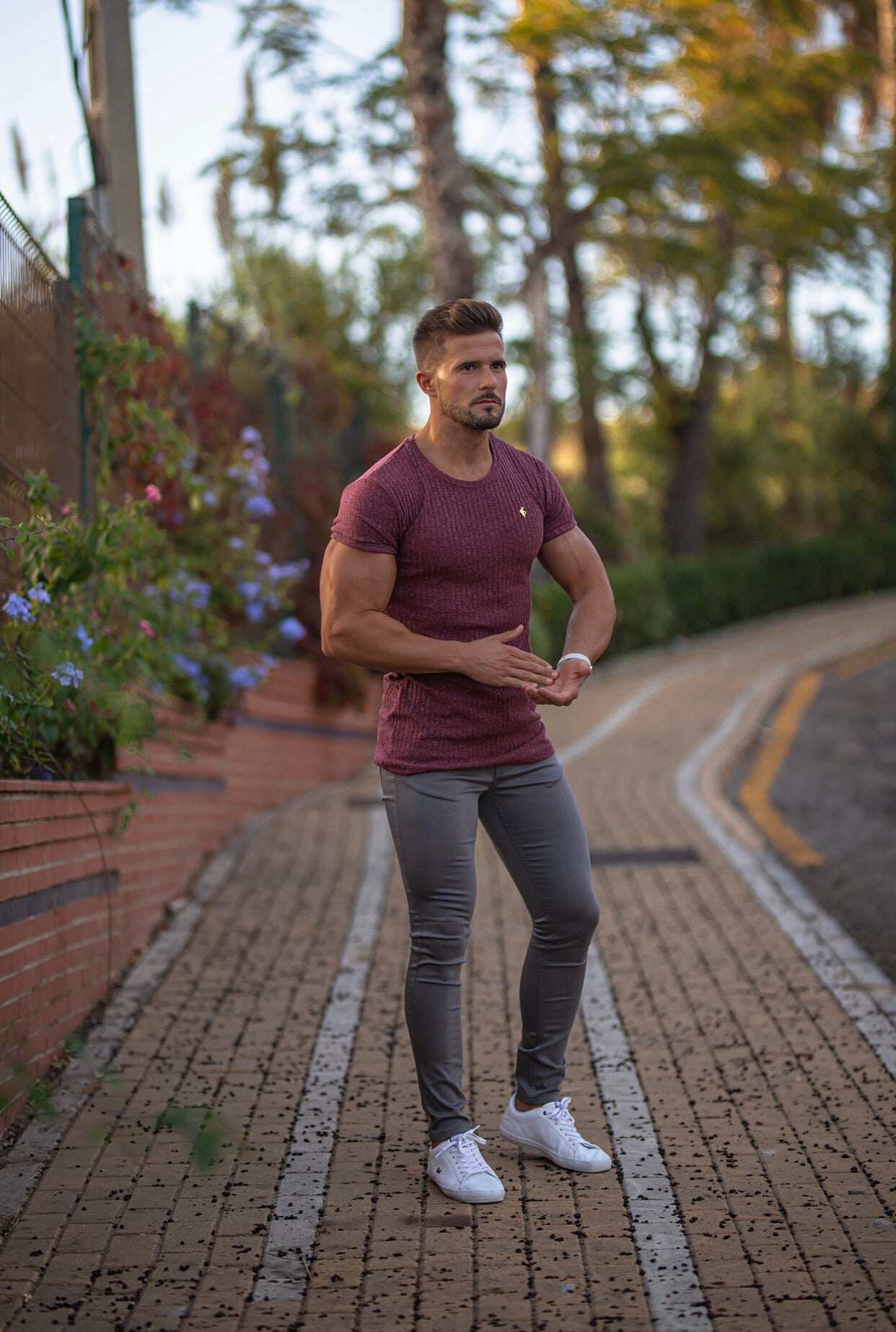 Slim Stretch Slate Grey Sateen Trousers - FSH521