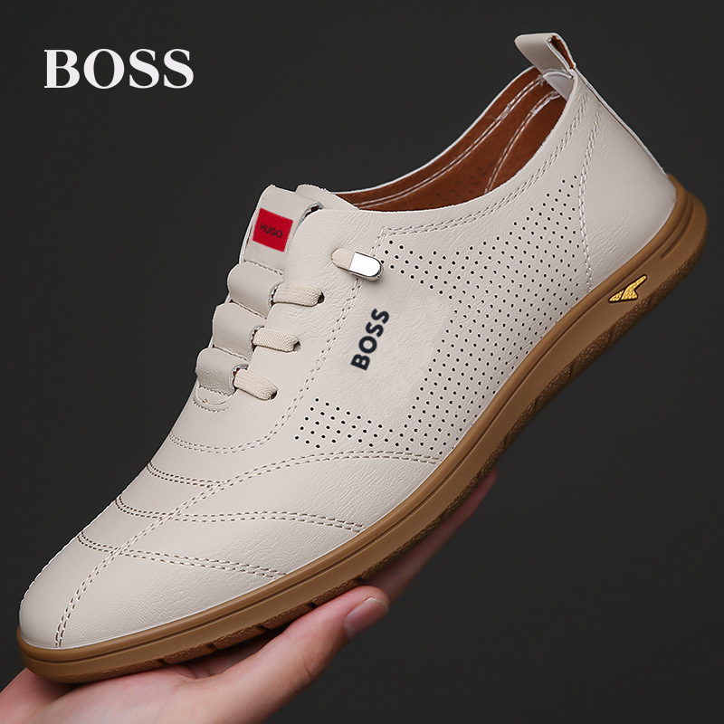 Męskie, oddychające skórzane buty BOSS®