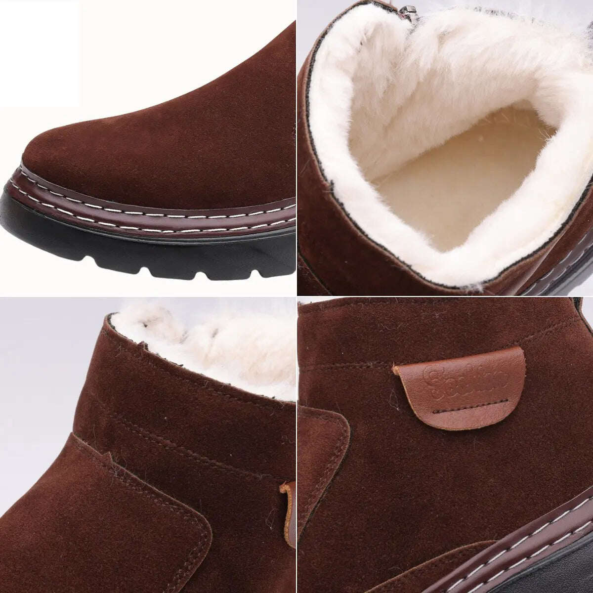 【38-46】Novas botas masculinas de neve de inverno, espessadas com veludo e quentes