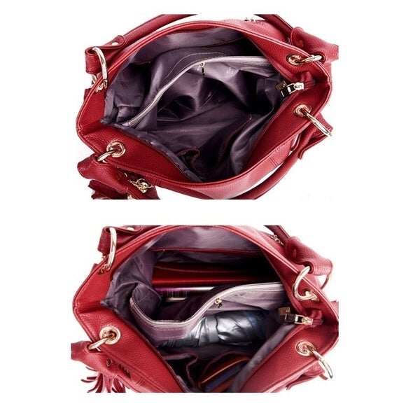 Nova bolsa de ombro de couro PU de grande capacidade