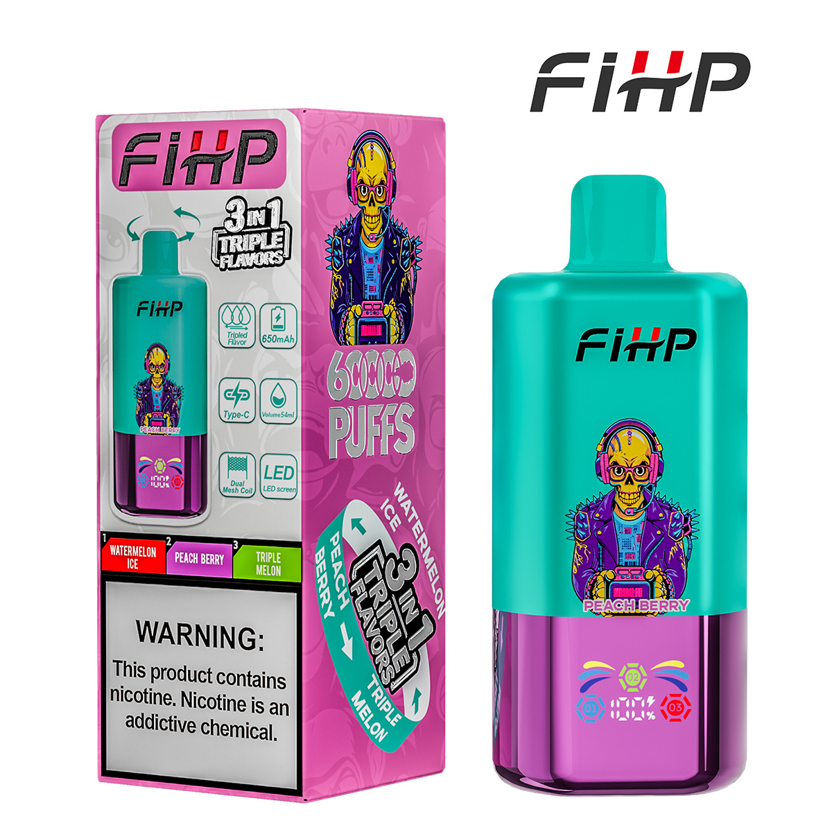 FIHP Vape o potrójnym smaku (60 000 zaciągnięć)