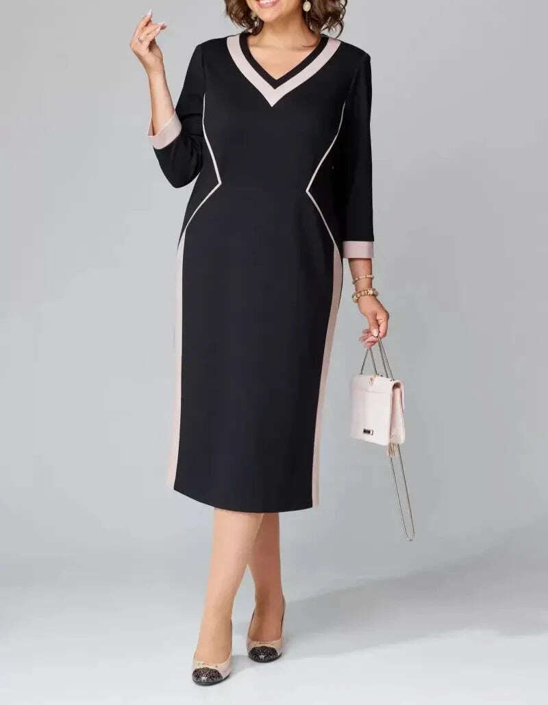 💕[S-5XL] 2024 NOVO ESTILO DE ALTO TEMPERAMENTO E VESTIDO ELEGANTE COM DECOTE EM V