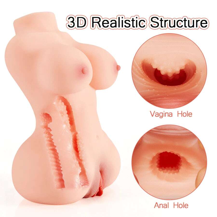 Boneca sexual 3D de 10,63'' com vagina apertada e anal para masturbação masculina