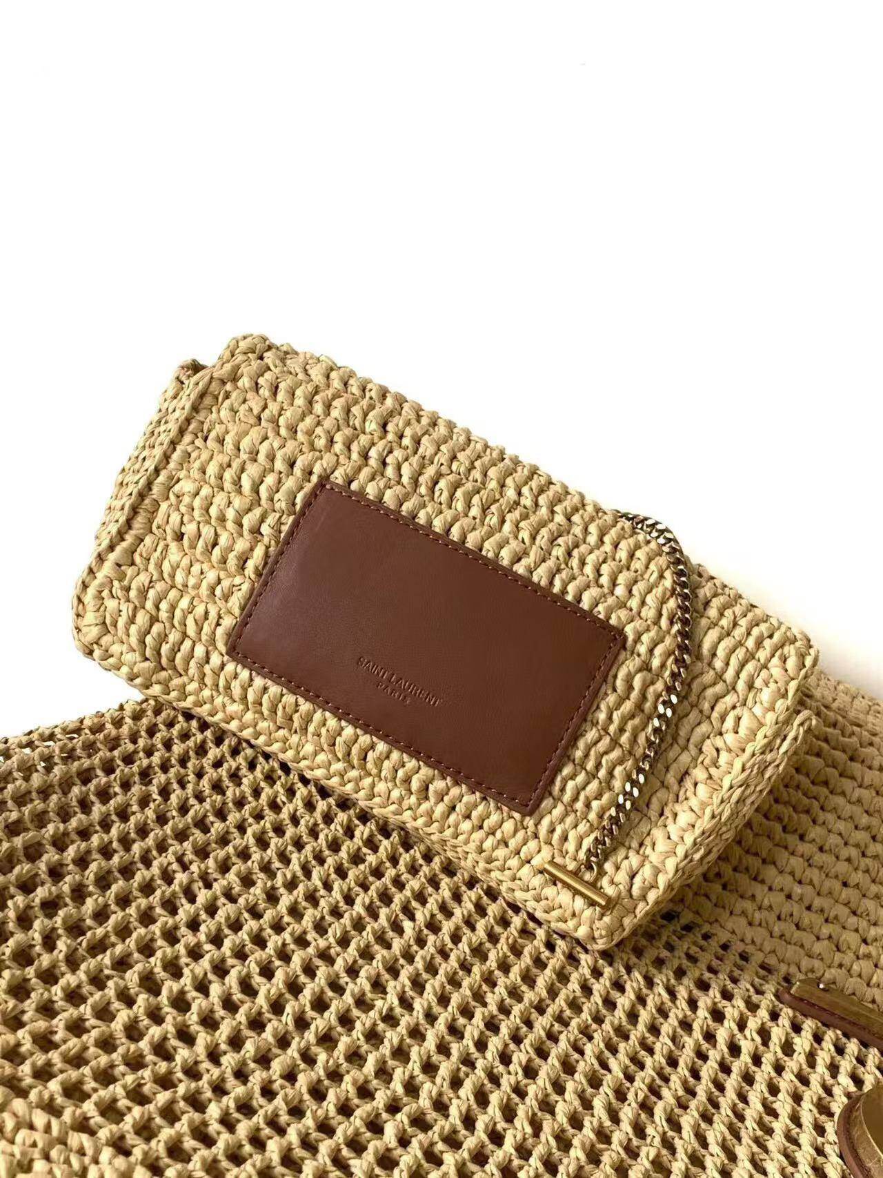 ICARE Raffia Crochet Grande Sacola de Compras